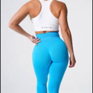 NVGTN Scrunch Seamless Leggings Aqua Blue